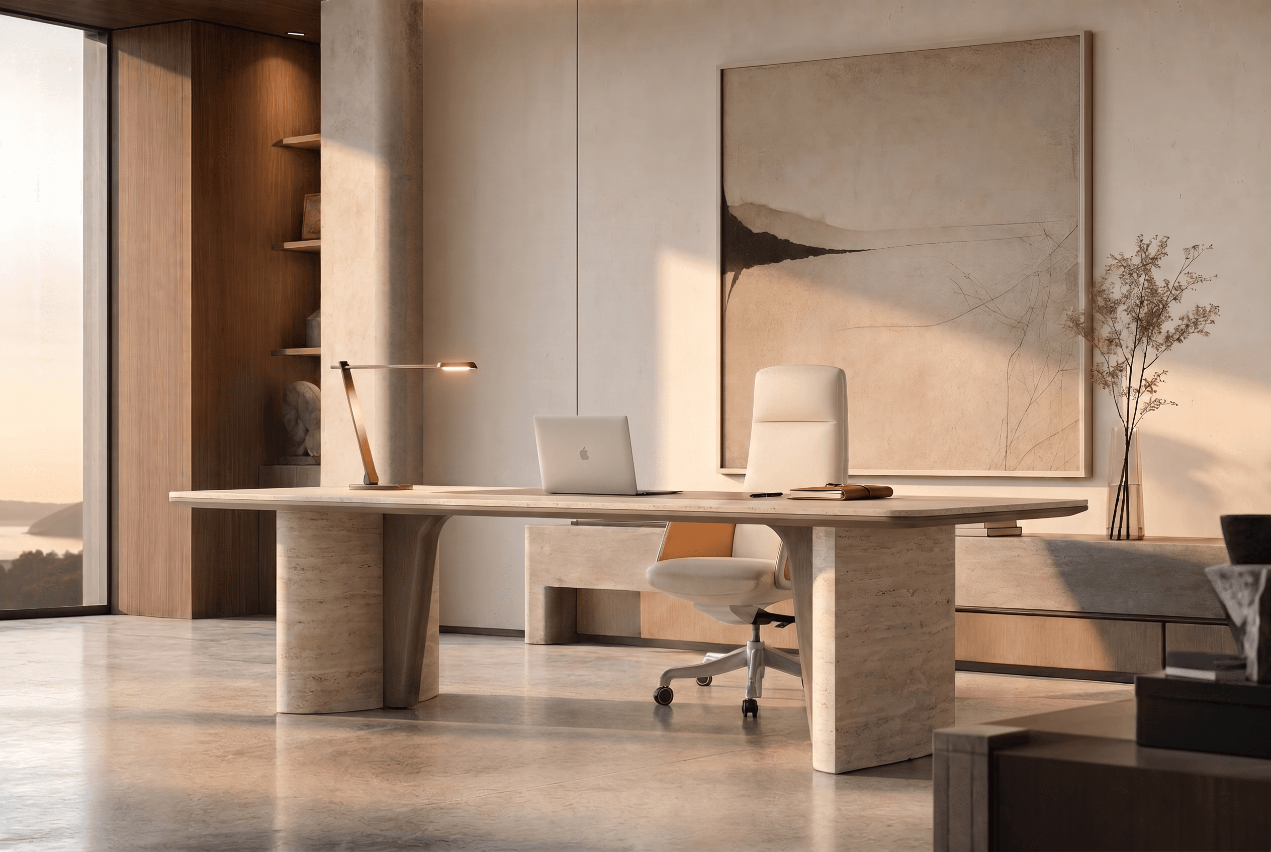 Grandi executive chair in a warm private office