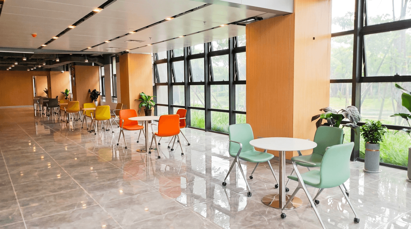 Central lounge in the Guangzhou office project