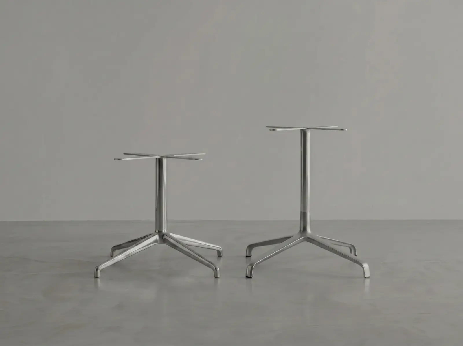 Precisely formed aluminum table bases used in furniture development