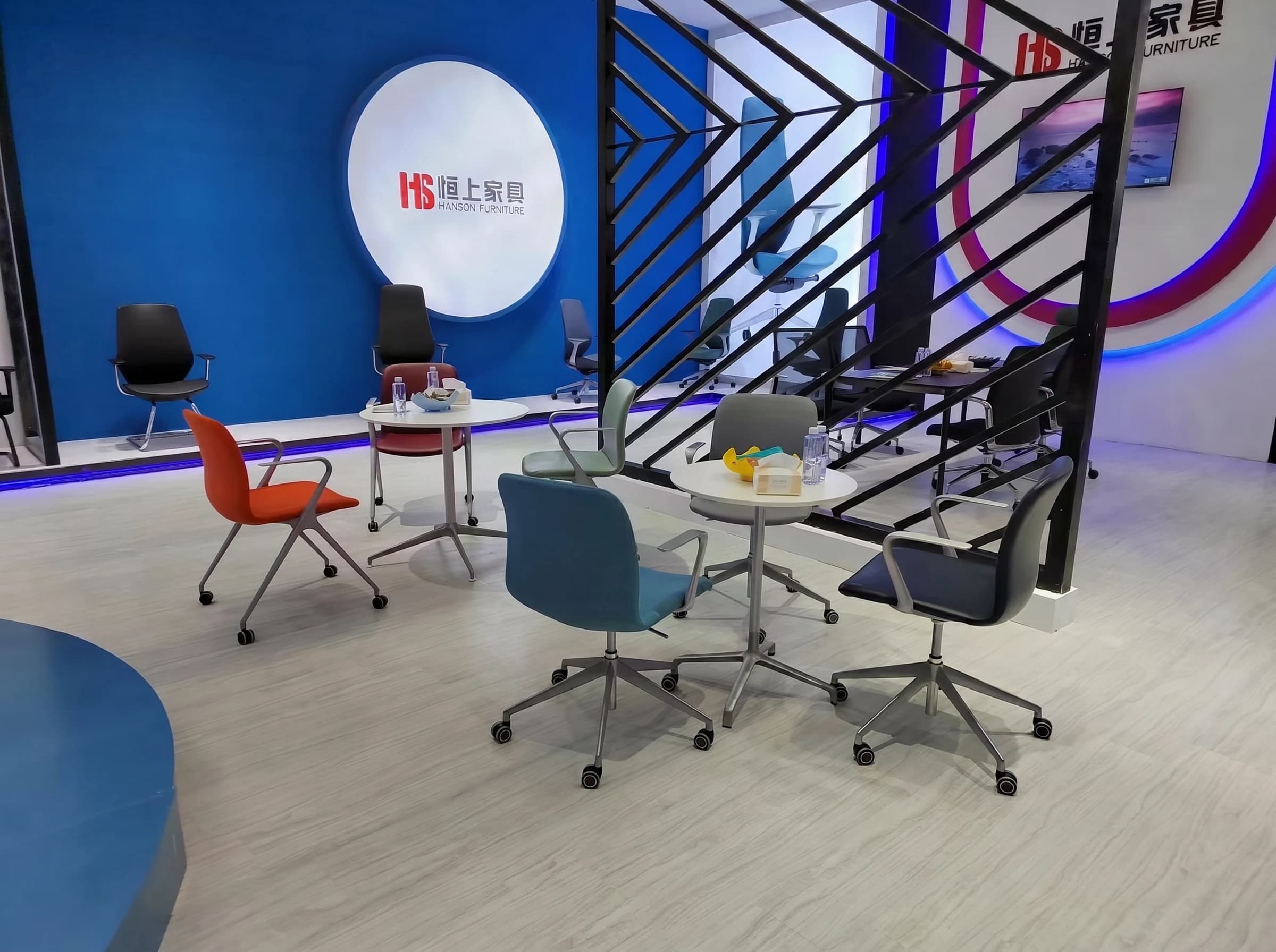 Meeting chair display area at the Hanson Furniture booth