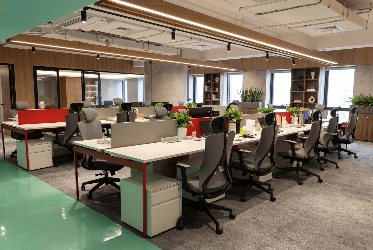 Wide view of the Guangzhou office workspace